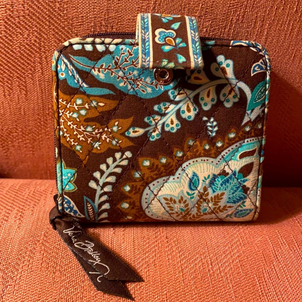 Vera Bradley Retired Java Blue Pattern Mini Zip W… - image 1